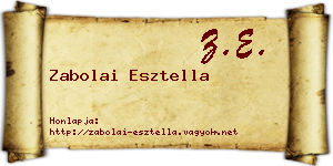 Zabolai Esztella névjegykártya